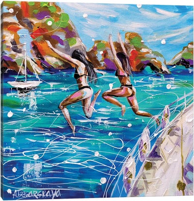 Summer In Bora Bora Canvas Art Print - Aliaksandra Tsesarskaya