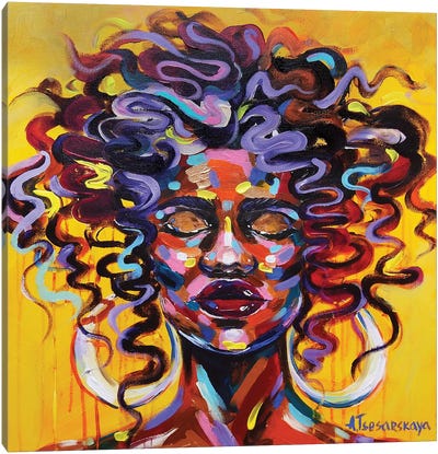 African Beauty Canvas Art Print - Aliaksandra Tsesarskaya