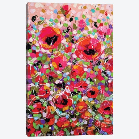 Abstract Poppies Field Canvas Print #AKT244} by Aliaksandra Tsesarskaya Canvas Art