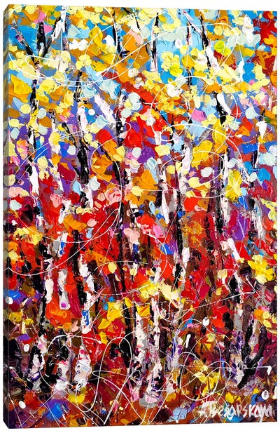 Abstract Autumn Forest Canvas Art Print - Aliaksandra Tsesarskaya