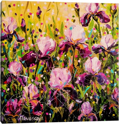 Iris Field Canvas Art Print - Aliaksandra Tsesarskaya