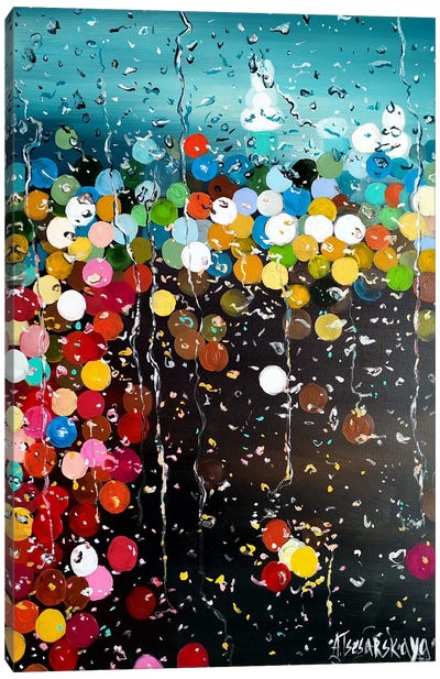 Rain In New York City Canvas Art Print - Aliaksandra Tsesarskaya