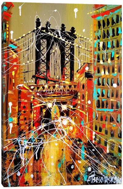 Manhattan Bridge Canvas Art Print - Aliaksandra Tsesarskaya