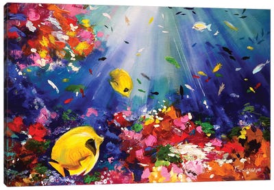 Magical Sea Bottom Canvas Art Print - Aliaksandra Tsesarskaya