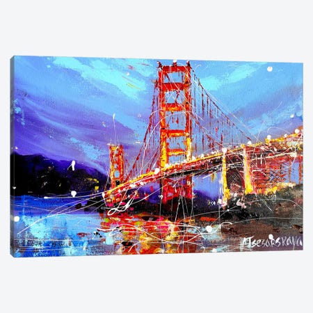 San Francisco Bridge Canvas Print #AKT309} by Aliaksandra Tsesarskaya Canvas Wall Art