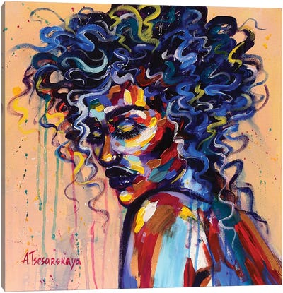 African Woman Canvas Art Print - Aliaksandra Tsesarskaya