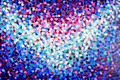 Abstract Lavander Flowers by Aliaksandra Tsesarskaya art print