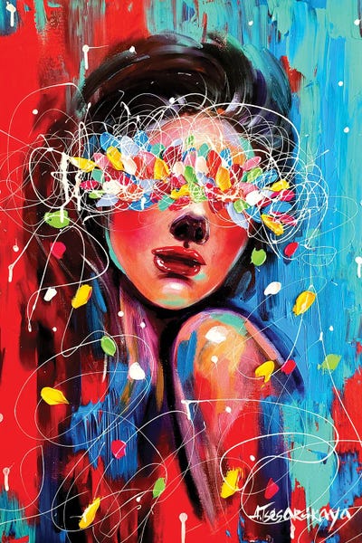 Aliaksandra Tsesarskaya: Glamorous - Colorful Portrait Woman by Aliaksandra Tsesarskaya
