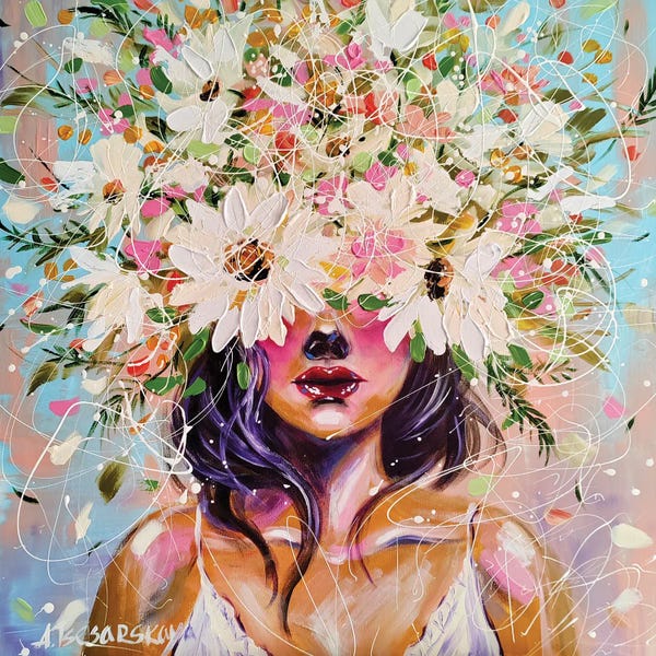 Portrait Woman With Flowers