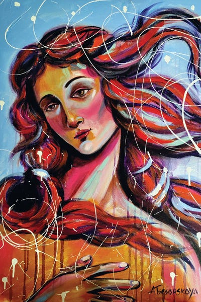 Aliaksandra Tsesarskaya - Gallery Posters: Venus - Colorful Portrait Woman by Aliaksandra Tsesarskaya