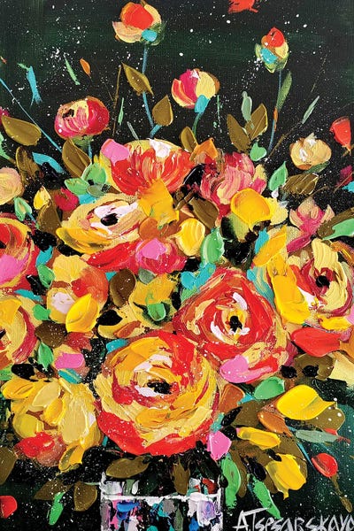 Aliaksandra Tsesarskaya: Yellow Flowers - Colorful Wild Flowers by Aliaksandra Tsesarskaya