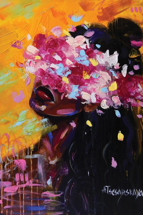 African Girl With Flowers