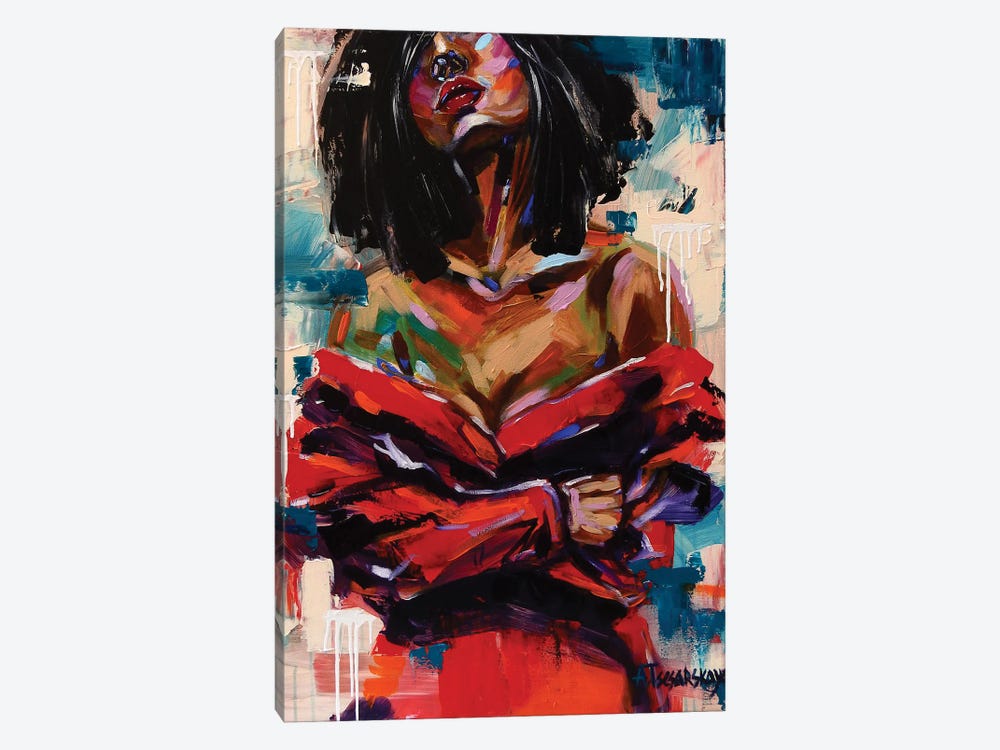 Woman In Red by Aliaksandra Tsesarskaya 1-piece Canvas Print