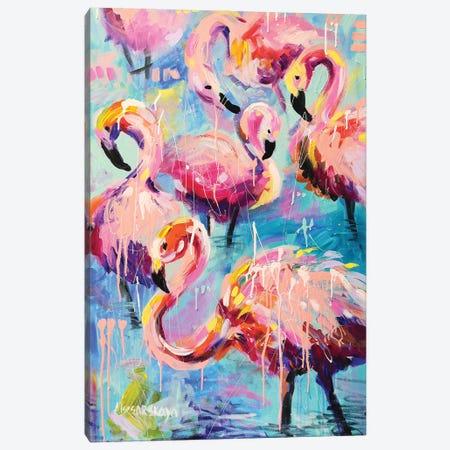 Flamingo Canvas Print #AKT52} by Aliaksandra Tsesarskaya Art Print