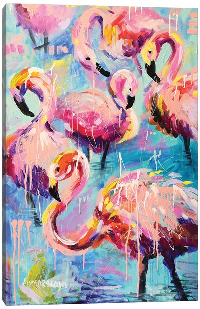 Flamingo Canvas Art Print - Aliaksandra Tsesarskaya