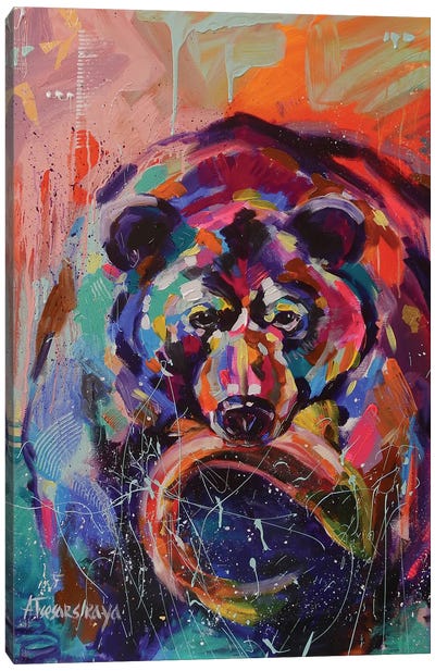 Hunting Bear Canvas Art Print - Aliaksandra Tsesarskaya