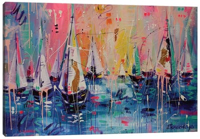 Boats Canvas Art Print - Aliaksandra Tsesarskaya