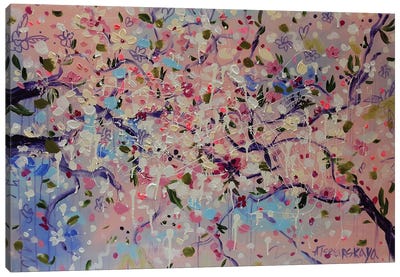 Sakura Flowers Canvas Art Print - Aliaksandra Tsesarskaya