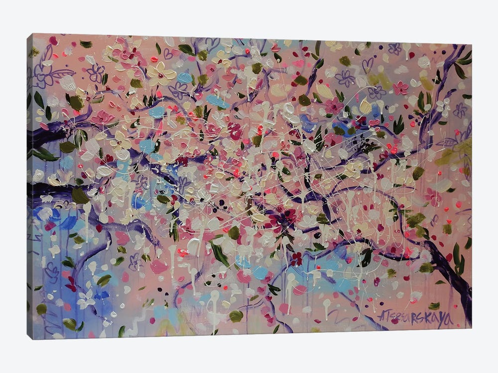 Sakura Flowers by Aliaksandra Tsesarskaya 1-piece Canvas Artwork