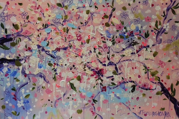 Cherry Blossoms: Sakura Flowers by Aliaksandra Tsesarskaya