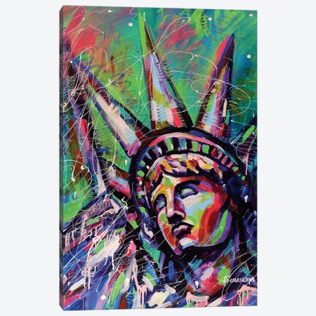 Statue Of Liberty Canvas Print #AKT75} by Aliaksandra Tsesarskaya Canvas Art