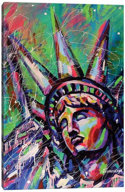 Statue Of Liberty Canvas Art Print - Aliaksandra Tsesarskaya
