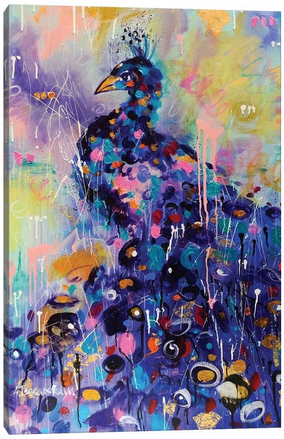 Peacock Canvas Art Print - Aliaksandra Tsesarskaya