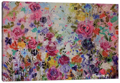Flowers Field Canvas Art Print - Aliaksandra Tsesarskaya