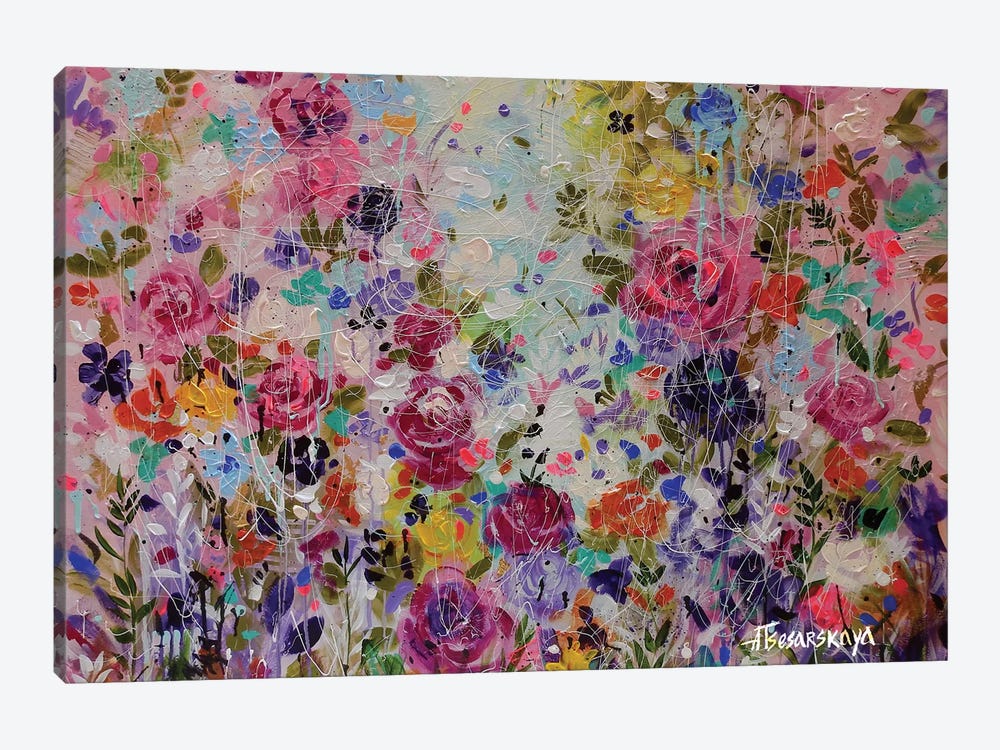 Flowers Field by Aliaksandra Tsesarskaya 1-piece Canvas Artwork