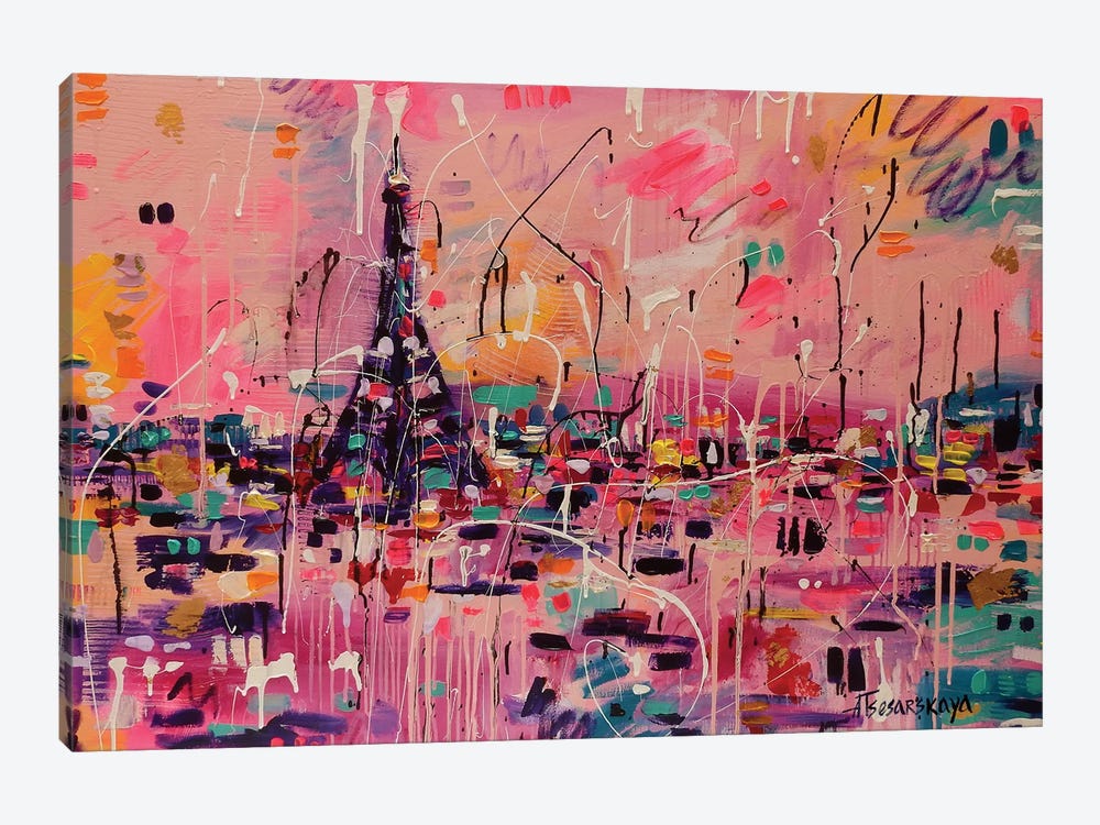Paris In Love by Aliaksandra Tsesarskaya 1-piece Canvas Print