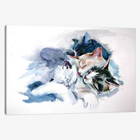 Sleeping Cats Canvas Print #AKV102} by Anna Brigitta Kovacs Canvas Print