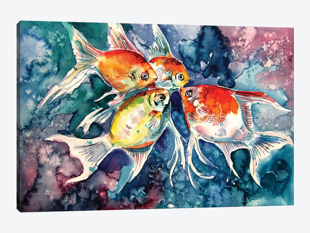 Colorful Fish by Anna Brigitta Kovacs 1-piece Canvas Artwork