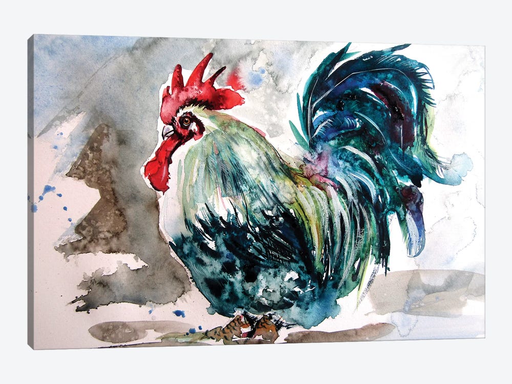Rooster In The Yard III by Anna Brigitta Kovacs 1-piece Art Print