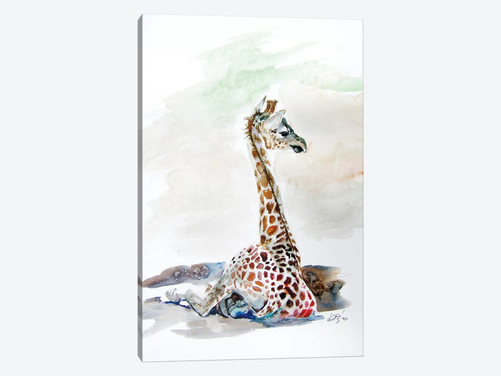 Sitting Giraffe by Anna Brigitta Kovacs 1-piece Canvas Art