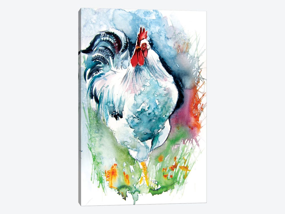 White Rooster by Anna Brigitta Kovacs 1-piece Art Print