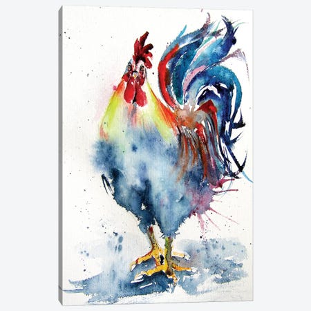 Rooster In The Yard IV Canvas Print #AKV122} by Anna Brigitta Kovacs Art Print