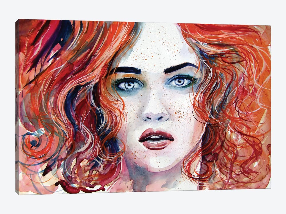 Red Girl by Anna Brigitta Kovacs 1-piece Canvas Art