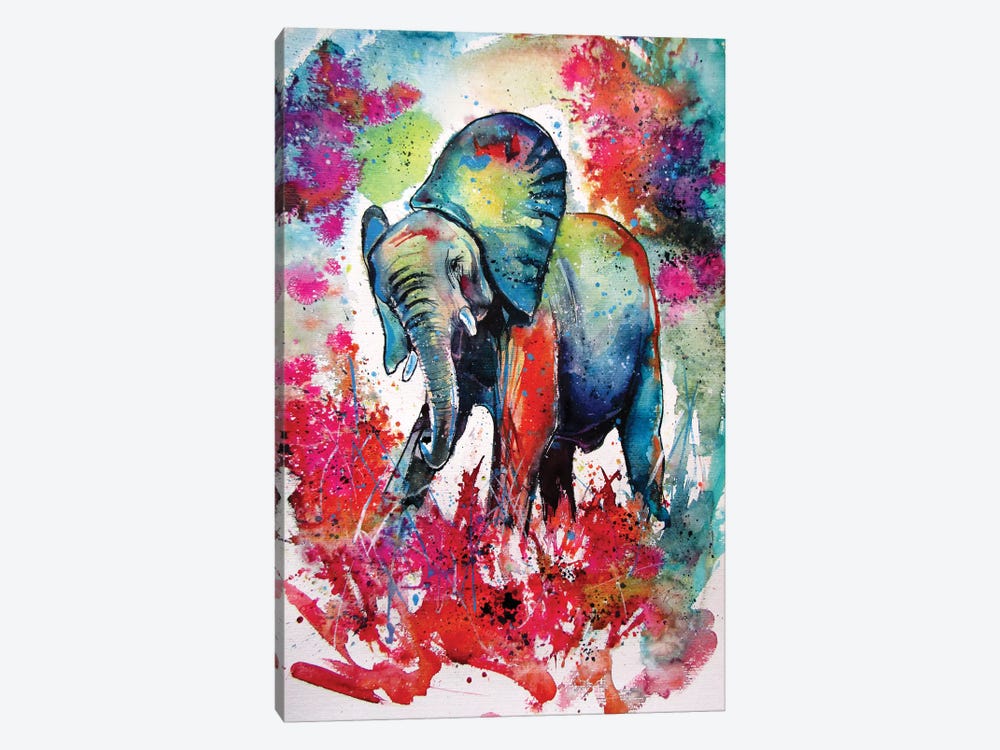 Happy Elephant II by Anna Brigitta Kovacs 1-piece Canvas Art Print