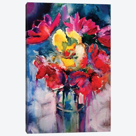Still Life With Spring Flowers Canvas Print #AKV148} by Anna Brigitta Kovacs Canvas Print