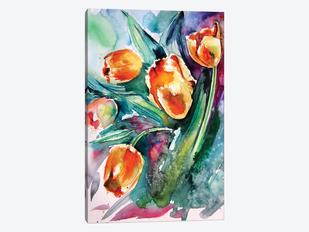 Yellow Tulips by Anna Brigitta Kovacs 1-piece Canvas Artwork