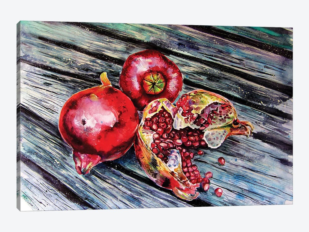 Pomegranate Still Life by Anna Brigitta Kovacs 1-piece Canvas Artwork