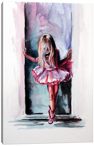 Little Ballerina Canvas Art Print - Anna Brigitta Kovacs