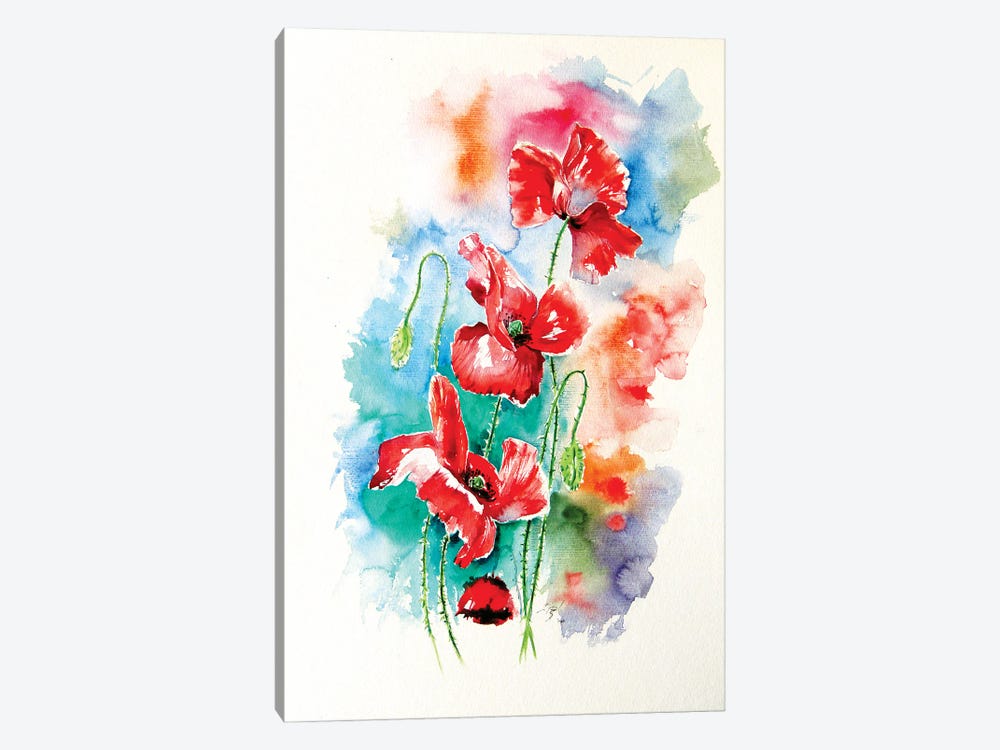 Some Poppies by Anna Brigitta Kovacs 1-piece Canvas Wall Art