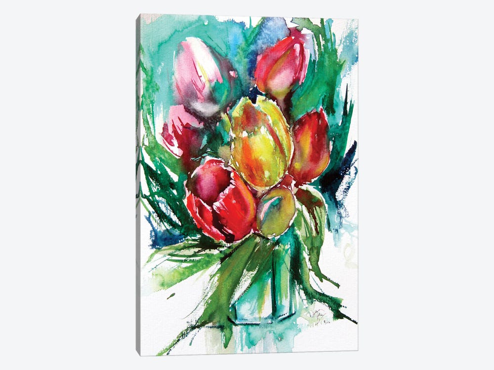 Still Life With Spring Flowers II by Anna Brigitta Kovacs 1-piece Canvas Print