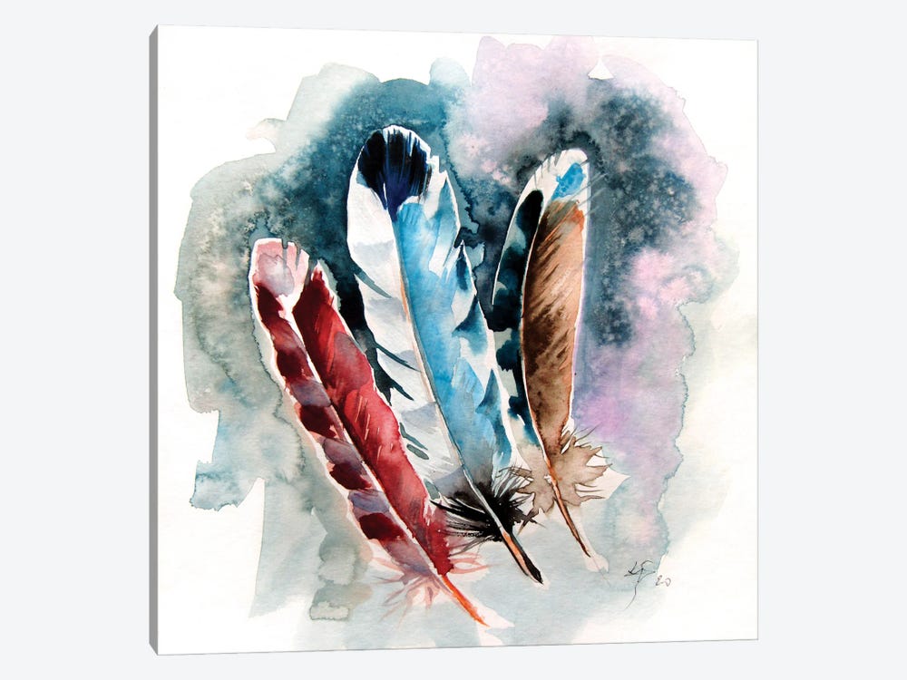 Feathers III by Anna Brigitta Kovacs 1-piece Canvas Print