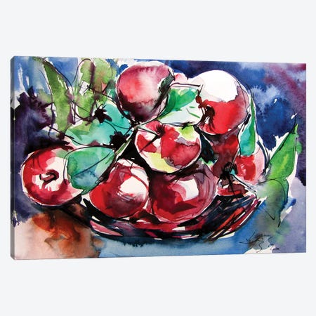 Apples On The Table Canvas Print #AKV186} by Anna Brigitta Kovacs Canvas Wall Art