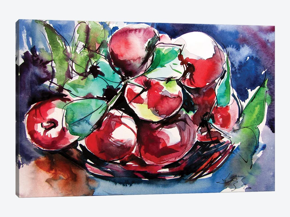 Apples On The Table by Anna Brigitta Kovacs 1-piece Canvas Art Print