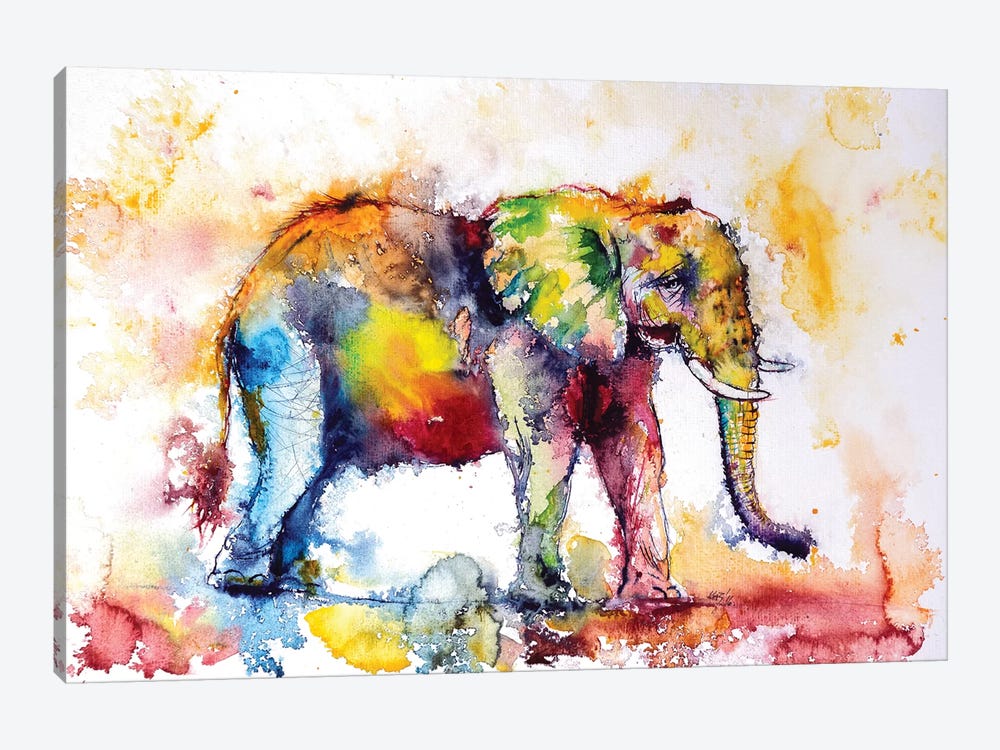 Colorful Elephant I by Anna Brigitta Kovacs 1-piece Art Print