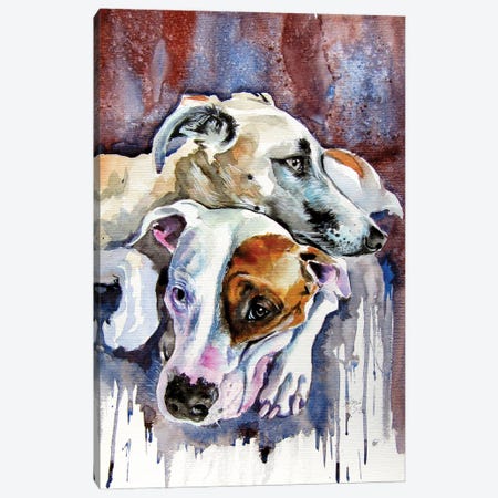 Dog Friends Canvas Print #AKV191} by Anna Brigitta Kovacs Canvas Wall Art