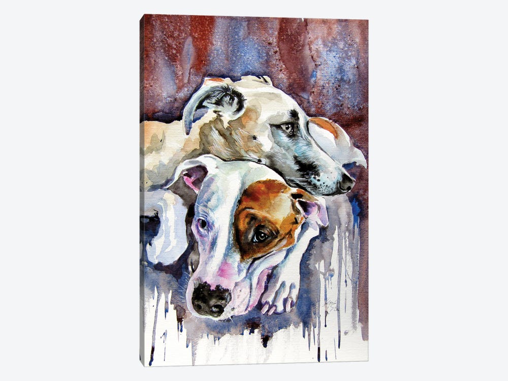 Dog Friends by Anna Brigitta Kovacs 1-piece Canvas Art Print